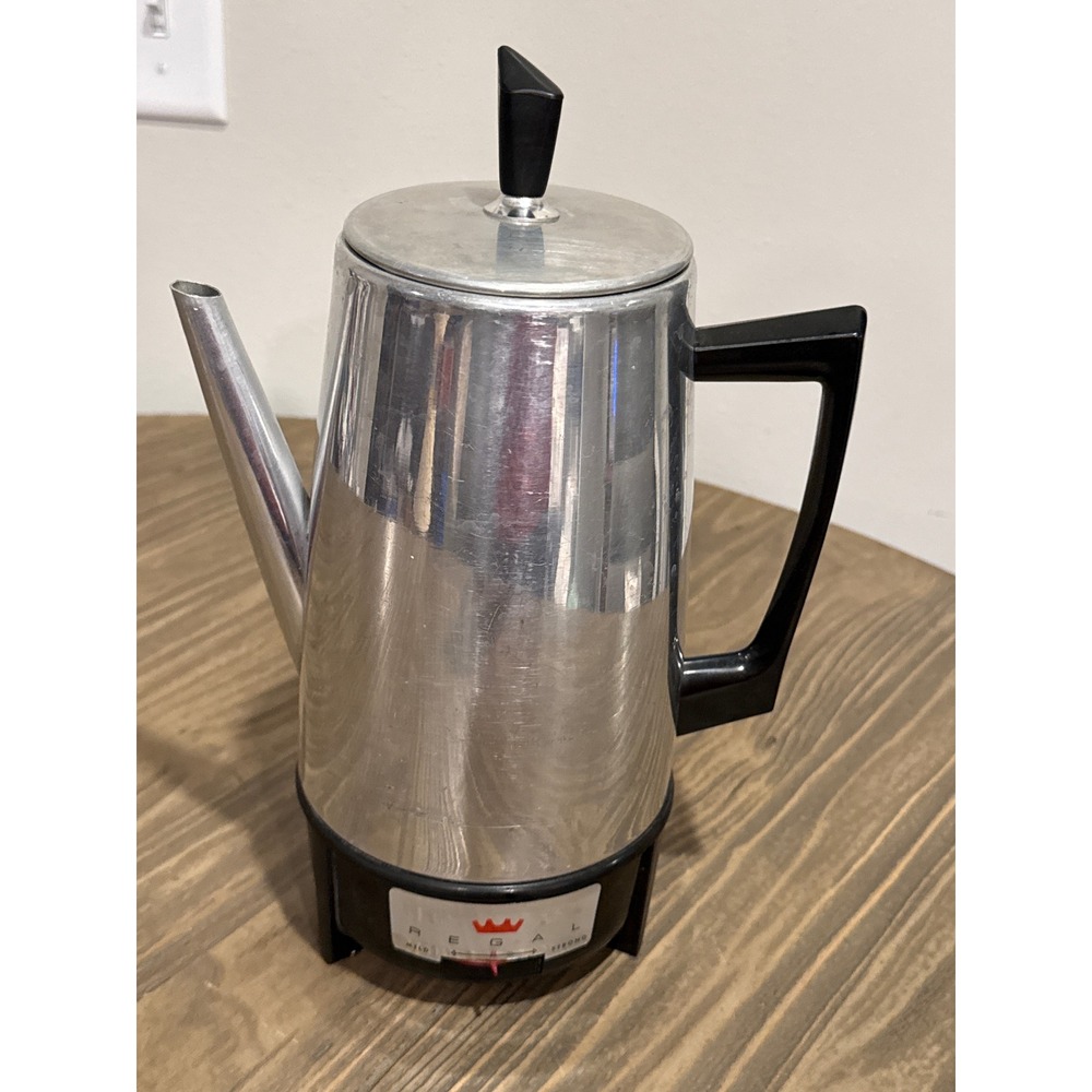 Vintage Mid Century Modern Regal Electric 4-10 Cup Coffee Percolator MCM Works